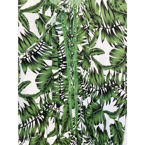 Ocean Pacific Tropical Print Green Mini Dress Size Small 6-8 - Picture 3 of 4